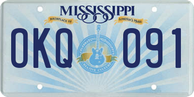 MS license plate OKQ091