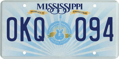 MS license plate OKQ094