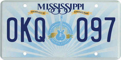 MS license plate OKQ097