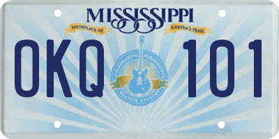 MS license plate OKQ101