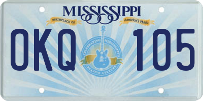 MS license plate OKQ105