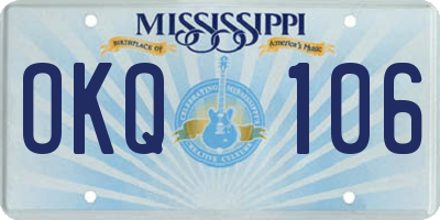 MS license plate OKQ106