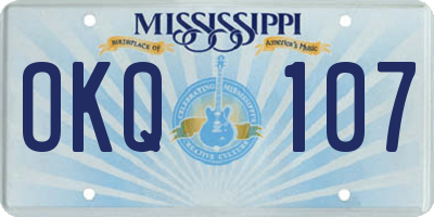 MS license plate OKQ107