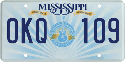 MS license plate OKQ109