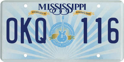 MS license plate OKQ116