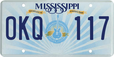MS license plate OKQ117
