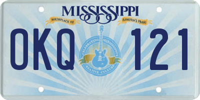 MS license plate OKQ121