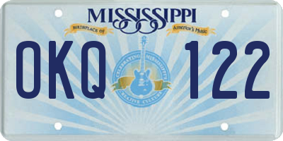 MS license plate OKQ122