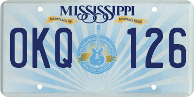 MS license plate OKQ126