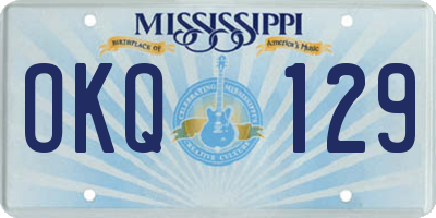 MS license plate OKQ129