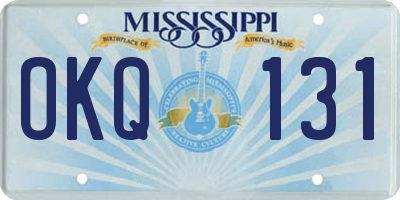MS license plate OKQ131