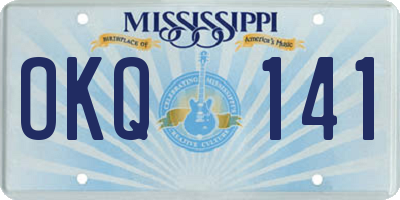 MS license plate OKQ141