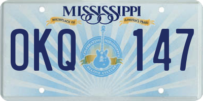 MS license plate OKQ147