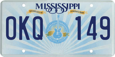 MS license plate OKQ149