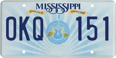 MS license plate OKQ151