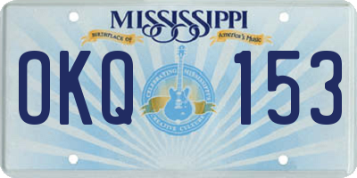 MS license plate OKQ153