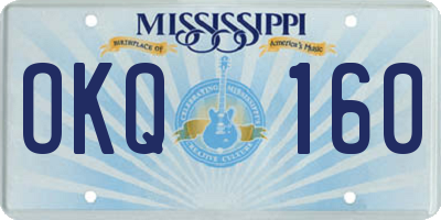 MS license plate OKQ160