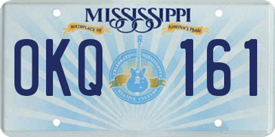 MS license plate OKQ161