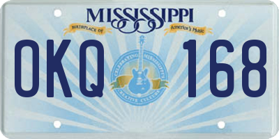 MS license plate OKQ168