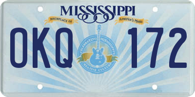 MS license plate OKQ172