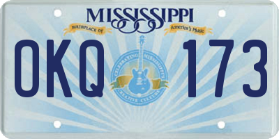 MS license plate OKQ173