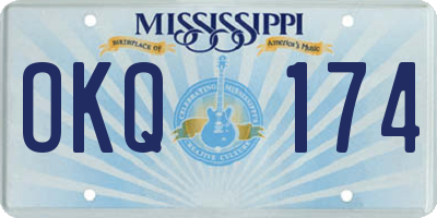 MS license plate OKQ174