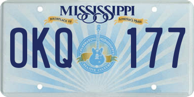MS license plate OKQ177