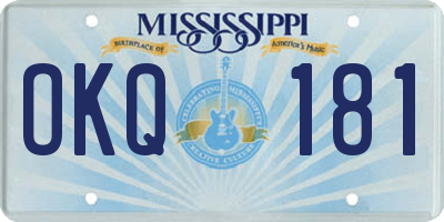 MS license plate OKQ181
