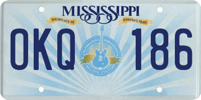 MS license plate OKQ186
