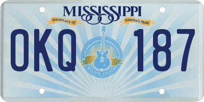 MS license plate OKQ187