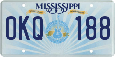 MS license plate OKQ188