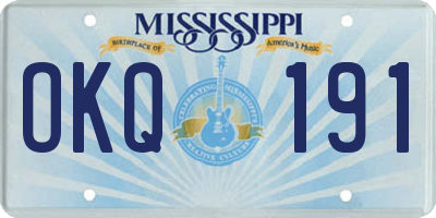 MS license plate OKQ191