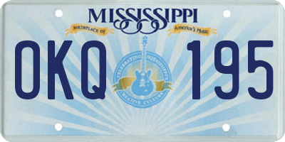 MS license plate OKQ195