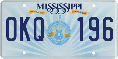 MS license plate OKQ196