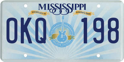 MS license plate OKQ198