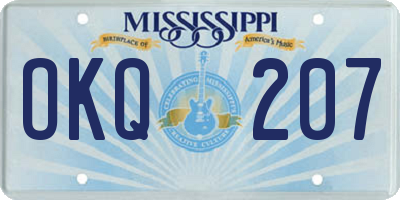MS license plate OKQ207