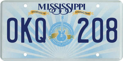 MS license plate OKQ208