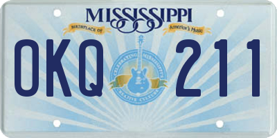MS license plate OKQ211