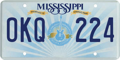 MS license plate OKQ224