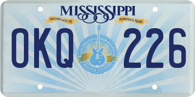 MS license plate OKQ226