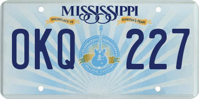 MS license plate OKQ227