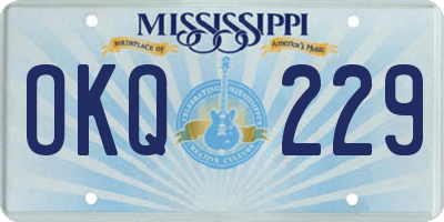 MS license plate OKQ229