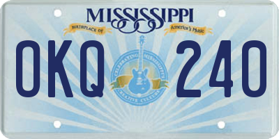 MS license plate OKQ240