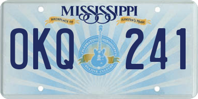 MS license plate OKQ241