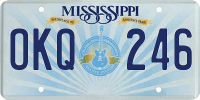 MS license plate OKQ246