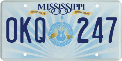 MS license plate OKQ247