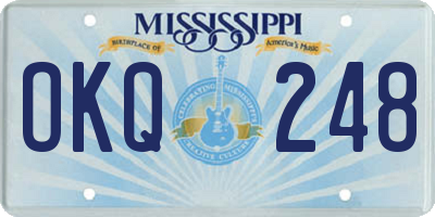 MS license plate OKQ248