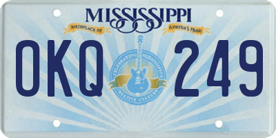 MS license plate OKQ249