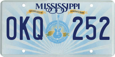 MS license plate OKQ252