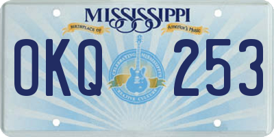 MS license plate OKQ253